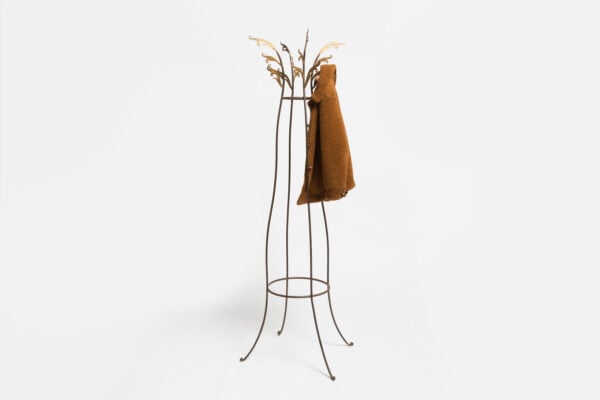 Hand forged iron coat rack